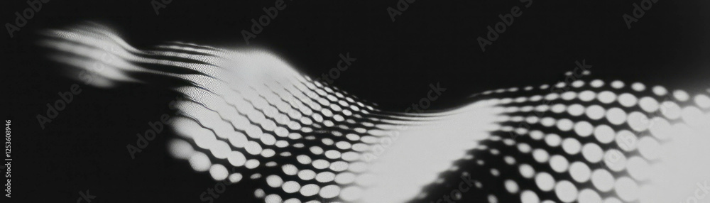 Poster Halftone gradient texture showcasing a transition from black to white with smooth details
