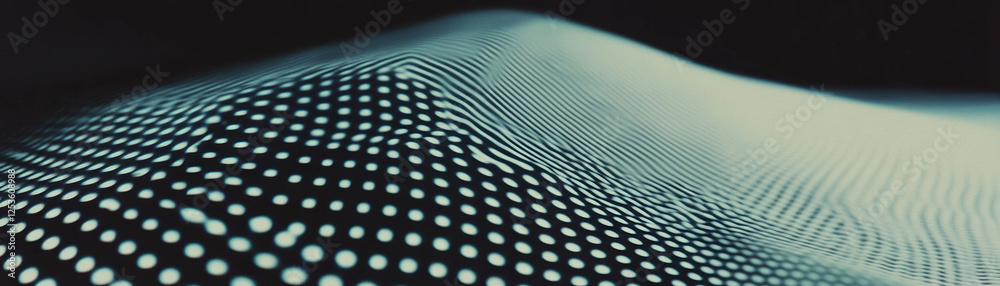 Poster Halftone texture in a black to white gradient with distinct dot patterns and a smooth transition