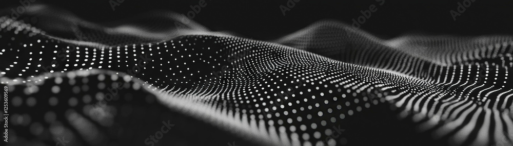 Poster Halftone texture showcases a network of intersecting lines and varying dot density