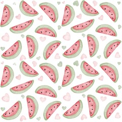Watercolor hand drawn colorful watermelon seamless pattern