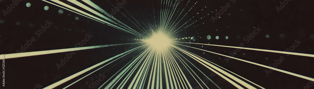 Poster Radial burst of halftone dots creating a dynamic visual effect in a grunge background