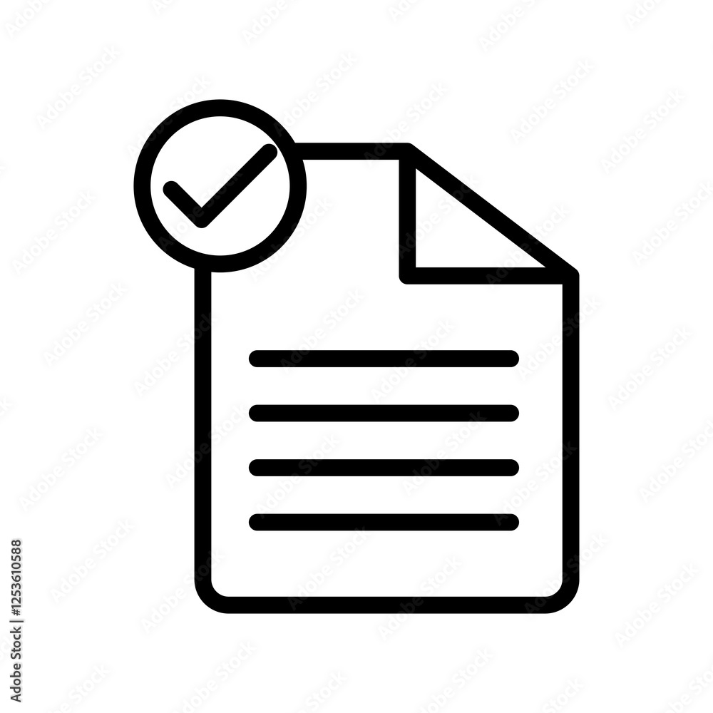Aufkleber file document check vector icon