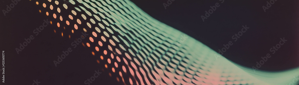 Poster Close-up of chain-link fence showcasing halftone texture with moiré pattern design