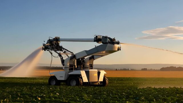 Agricultural Irrigation System in Field