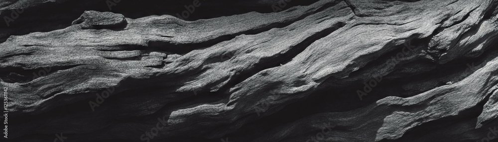Poster captivating halftone texture of rough tree bark with deep grooves and organic details