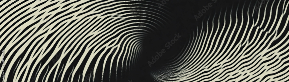 Poster halftone texture showcasing concentric circles with contrasting black and white rings