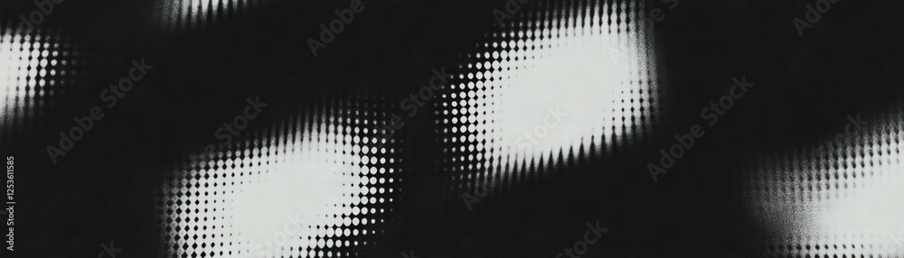 Poster Overlapping rectangles create abstract halftone texture with a grunge background