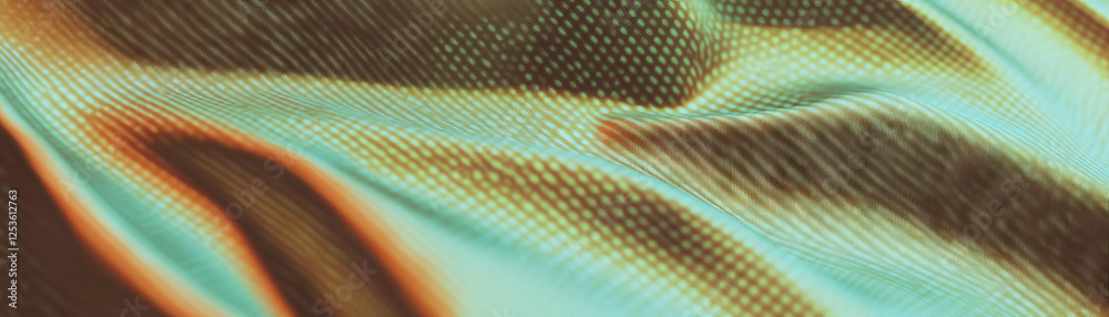 Poster Close-up view of textured surface resembling crumpled paper with halftone dots