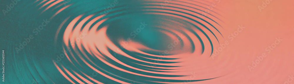 Aufkleber Concentric rings with halftone texture creating a captivating visual effect from above