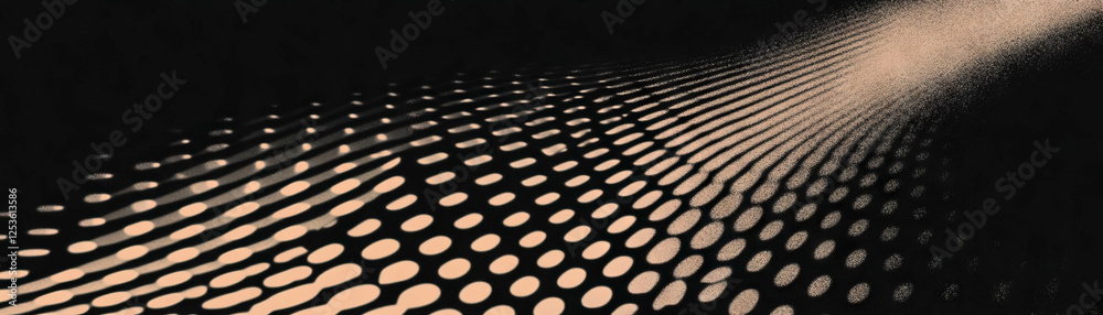 Aufkleber Concentric squares and halftone dots create a striking visual pulse on dark grunge background