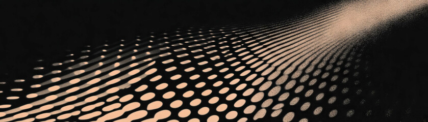 Fototapeta premium Concentric squares and halftone dots create a striking visual pulse on dark grunge background