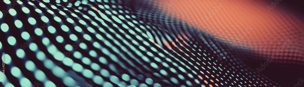 Aufkleber Interlocking geometric shapes create halftone texture with varying dot sizes and density