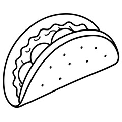 Minimalist Taco Line Art Design
