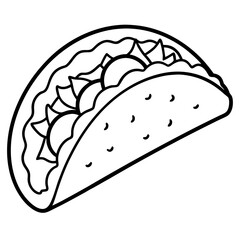 Minimalist Taco Line Art Design
