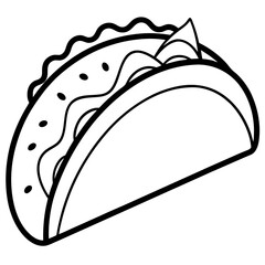 Minimalist Taco Line Art Design