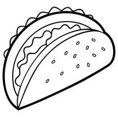 Minimalist Taco Line Art Design