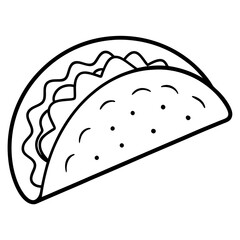 Minimalist Taco Line Art Design