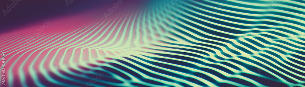 Poster Complex moire patterns created by overlapping transparent circles with halftone texture