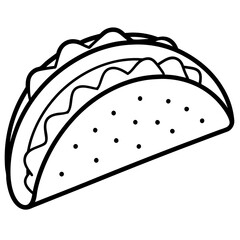 Minimalist Taco Line Art Design