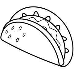 Minimalist Taco Line Art Design