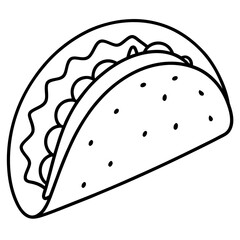 Minimalist Taco Line Art Design