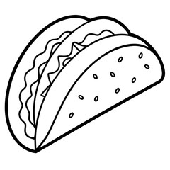 Minimalist Taco Line Art Design