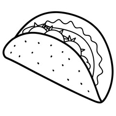 Minimalist Taco Line Art Design