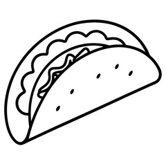 Minimalist Taco Line Art Design