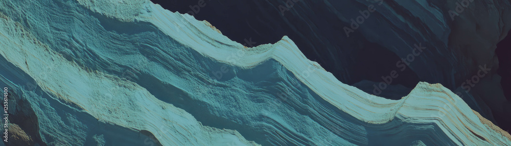 Poster halftone texture of unique rock formations showcasing layered strata and grunge details