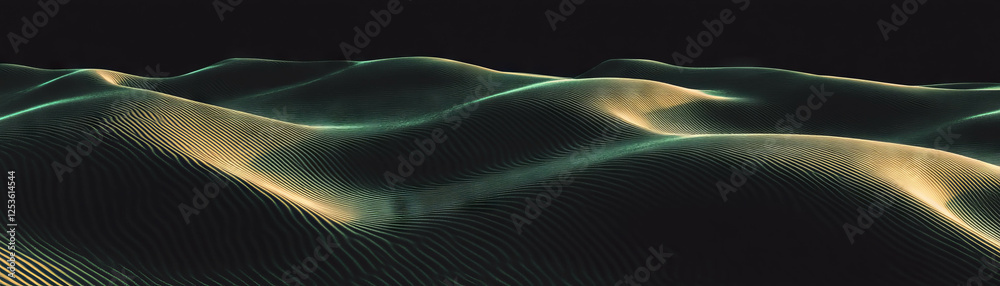 Poster halftone texture of flowing sand dunes with ripples in a grunge background