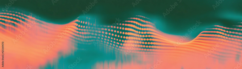 Aufkleber Wavy lines with varied halftone texture create a dynamic and colorful background effect