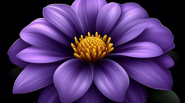 A vibrant purple dahlia flower blossoms beautifully