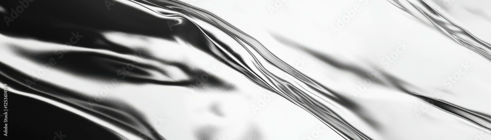 Poster Monochrome abstract texture with smooth gradients and dynamic light interplay