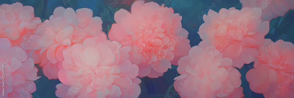 Poster Bright cherry florets create a vibrant display in a serene garden setting during springtime