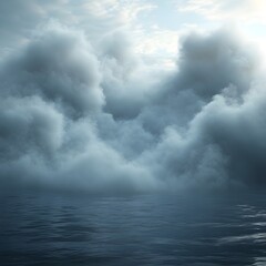 Obraz premium A background of layered fog with a gradient fade into pure white.