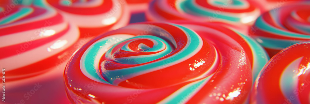 Aufkleber brightly colored lollipops arranged in a spiral pattern for festive occasions