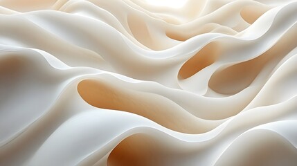Obraz premium A background of soft, free-flowing shapes in monochromatic beige.