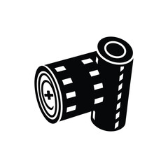 x ray film strip isolated on white background, Medical Film Roll Silhouette