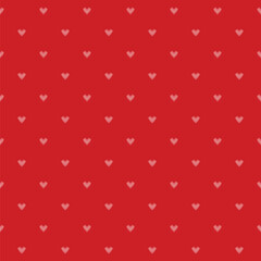 White mini heart seamless pattern on red background