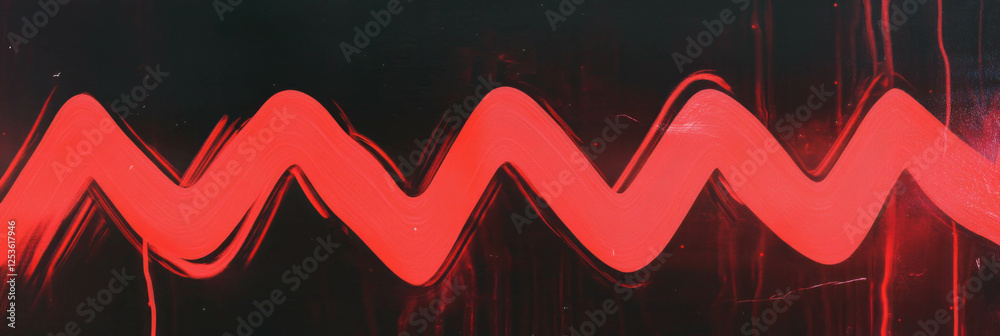 Fototapete crimson zigzag pattern on a dark background showcasing modern design elements with texture