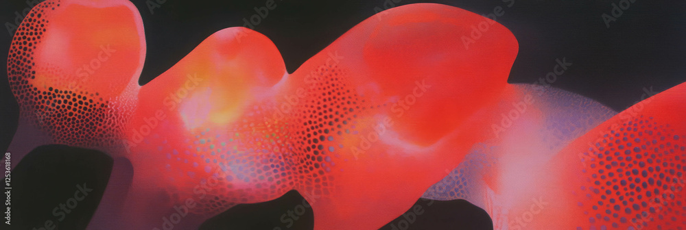 Leinwandbilder dotted red flickers create a vibrant display in abstract form