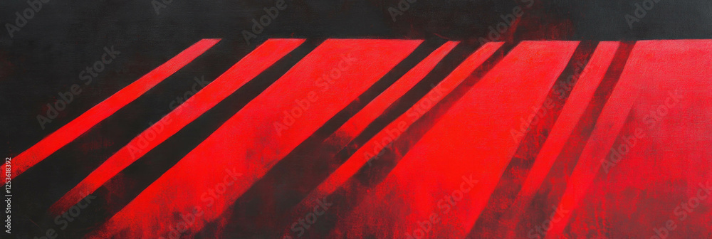 Aufkleber Elegant scarlet rays create captivating patterns on a contrasting dark background