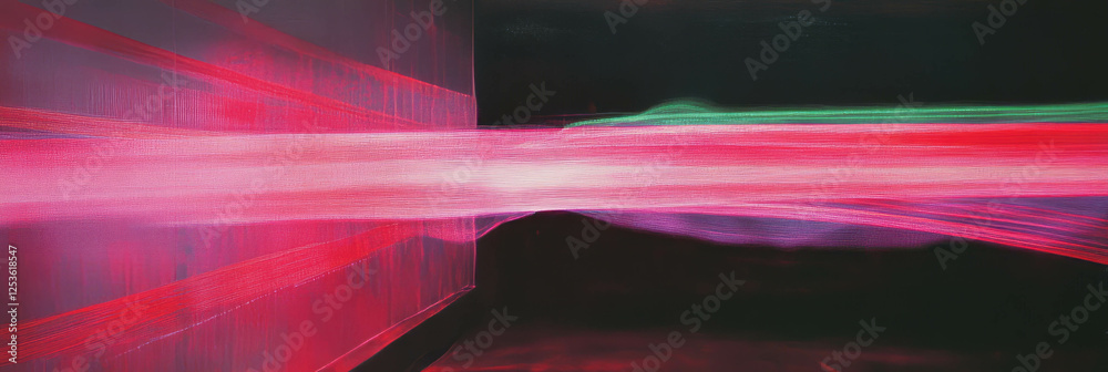 Aufkleber fine scarlet lines form dynamic patterns in a dark space revealing unique light movements