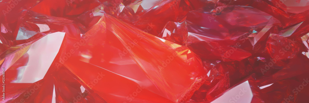 Poster exploring the beauty of fragmented red flashes in various shapes and sizes