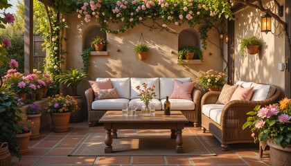 comfortable wicker sofa