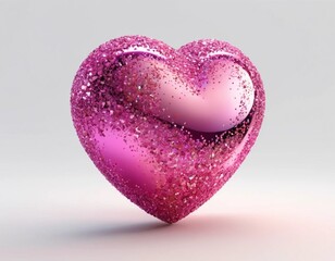 Fototapeta premium pink heart on white background