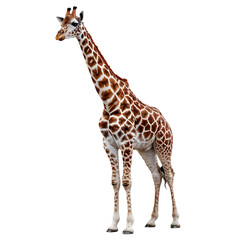 Naklejka premium Elegant Giraffe on White Background