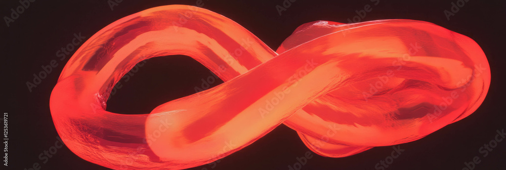 Aufkleber Radiant ruby glow forms an infinity loop creating a mesmerizing visual effect