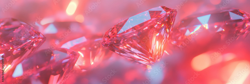 Aufkleber radiant ruby gems sparkle under soft illumination in a vibrant display of elegance