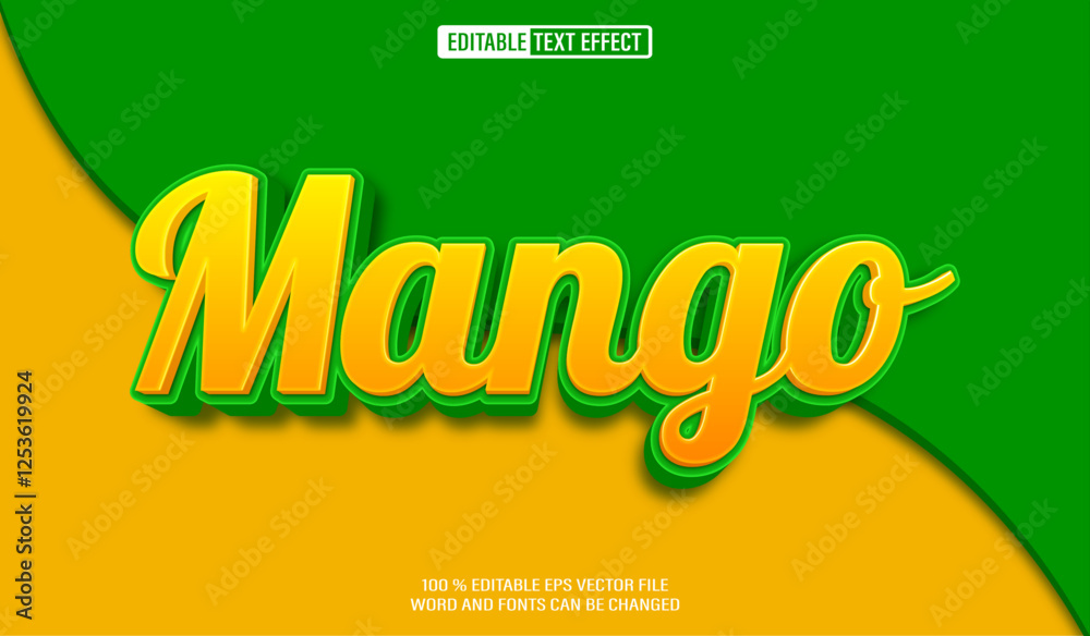 Poster editable 3d text style effect - mango text effect template